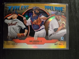2019 Bowman Chrome Talent Pipeline Gold Tigers Casey Mize Rogers Hall /50 - Picture 1 of 3