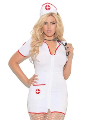 Plus Size Head Nurse Costume 2Pc Roleplay Cosplay Halloween Womens 1X 2X 3X 4X - Image 1 of 4