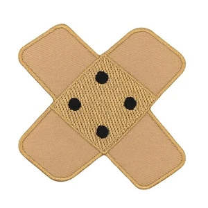 bg06★Pflaster Beige Aufnäher aufbügeln Bügelbild Flicken Nähen Patch 7,3 x 7,3cm - Bild 1 von 7