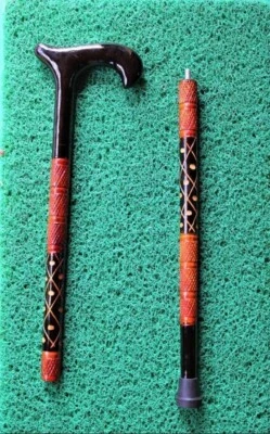 Handmade Men-Women-Wooden Walking Stick Cane With Beautiful Hand gift - Image 1 of 3