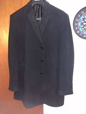 Calvin Klein black wool topcoat overcoat Size 44L coat used - Image 1 of 2