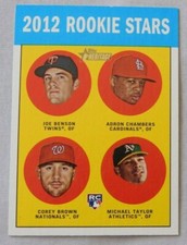 2012 Topps Heritage #95 Joe Benson Adron Chambers Corey Brown  Michael Taylor Rc