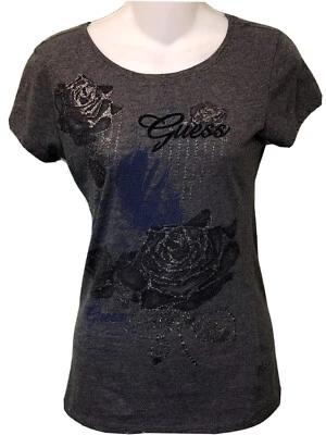Camiseta Guess Niñas Juniors Talla M Gris Cuello Redondo Manga Corta Estampado Rosas Frontales N Foto 1 de 4