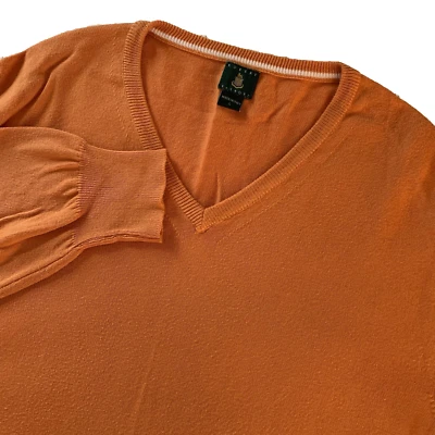 Robert Talbott 100% Cotton Italian Made Lightweight Orange Sweater Size Large - Image 1 of 4
