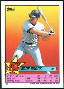 1989 Topps Super Star Sticker #7 Wade Boggs