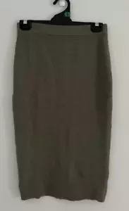 Stussy Skirt Knit Midi Stretch Size 8 Army Green Summer Casual Ex Condition - Picture 1 of 6