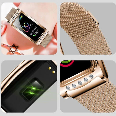 Reloj inteligente para dama frecuencia cardíaca presión arterial buscador de ejercicios se adapta a iOS Android EE. UU. Foto 1 de 4