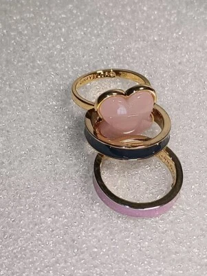 3 Ann Taylor Rings Size 7 Goldtone Enamel  - Image 1 of 4