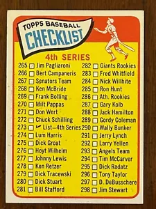1965 Topps Baseball 4th Series Checklist: 265-352 #273 Unmarked Ex - Picture 1 of 2