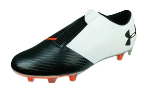 Under Armour Spotlight FG Mens Football Boots Firm Ground White and Black - Picture 1 of 6