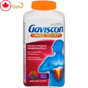 Gaviscon Max Relief Chewable Foamtabs Berry Blend | 100ct | Fresh from Canada - Picture 1 of 3