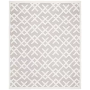SAFAVIEH Dhurries DHU552G Handwoven Grey / Ivory Rug - Picture 1 of 22