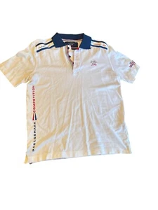 Paul & Shark Yachting Mens Polo Shirt White Cotton Competition Logo Size M - Picture 1 of 5