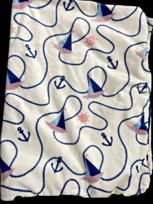Manta Náutica Bebé SL Home Fashions Rosa y Azul - Ancla Veleros Foto 1 de 3