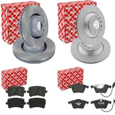 FEBI BREMSSCHEIBEN + BELÄGE VORNE + HINTEN passend für AUDI A6 4F C6 Limo Avant - Bild 1 von 4