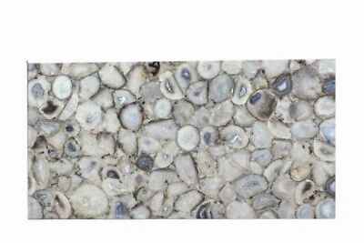 Rectangle Marble White Agate Coffee Table Top Resin Center table with Royal Look - Image 1 of 4