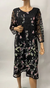 character club dress black lace embroidered size XL - Picture 1 of 11