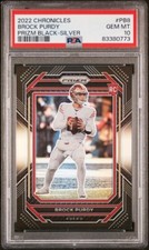 Brock Purdy PSA 10 2022 Chronicles Prizm Black Silver SP RC Rookie Niners