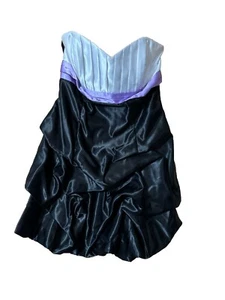 VTG Gunne Sax Jessica McClintock Color block Strapless Dress Short 11 USA - Picture 1 of 14