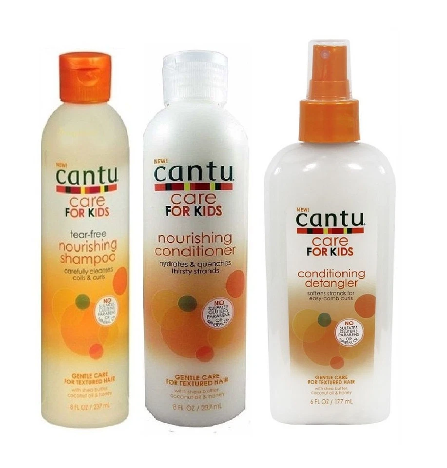 Cantu Care for Kids Pflegendes Shampoo, Conditioner & Entwirrer (3er Pack)