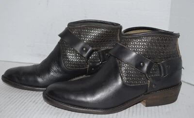 CWY by Coolway Harness Leather Laser Cut Riding Biker Ankle Boots Womens Sz 8 - Image 1 of 4