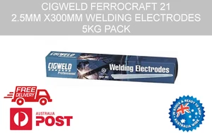CIGWELD FERROCRAFT 21 Stick Welding Electrodes - 2.5mm x 300mm - 5KG Pack - Picture 1 of 1
