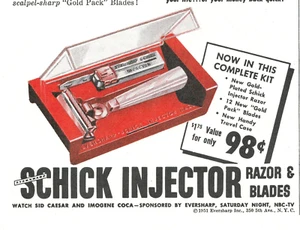 1952 Schick Injector razor shaver men's print ad grooming - Picture 1 of 4