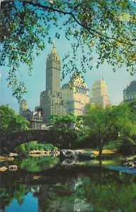 Vintage New York Chrome Postcard City Central Park and Fifth Avenue Hotels - Picture 1 of 2