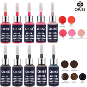 CHUSE Permanent Makeup Pigment Color Tattoo Inks Hot Selling 5 bottles*12ml Kits - Picture 1 of 47