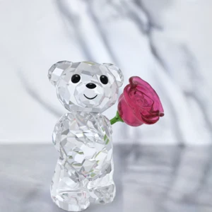 Swarovski Cristal Kris Oso Una Rosa con Amor Estatuilla Decoración Rosa 5691390 - Imagen 1 de 1
