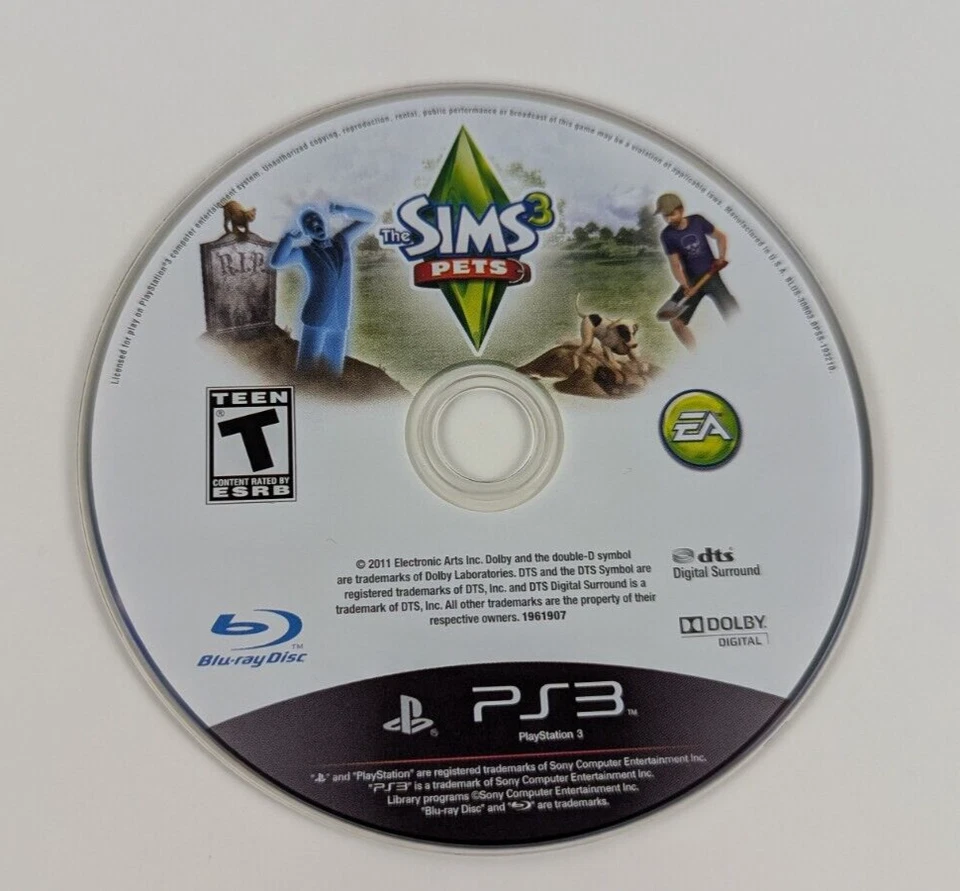 The Sims 3 Pets PlayStation 3 PS3 EA 2011 Disc Only - Image 1 of 1