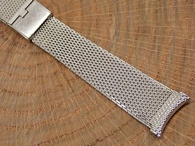Винтажный ремешок для мужских часов Duchess из нержавеющей стали новый из старых запасов 19 мм удлиненный 7 1/8 дюйма - Изображение 1 из 4