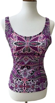 Tankini feminino Athleta Point Break Shoreside pequeno roxo rosa - Imagem 1 de 4