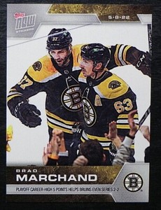 2021-22 21/22 TOPPS NOW NHL Stickers #458 Brad Marchand Boston Bruins