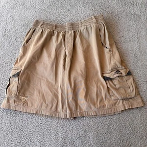 Pantaloncini cargo vintage Adidas Chicago Bulls da uomo 2XL marrone chiaro Y2K con coulisse *RARI* - Foto 1 di 9