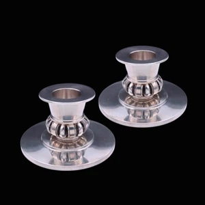 Grann & Laglye - Copenhagen. A pair of Art deco Silver Candlesticks. - Picture 1 of 6