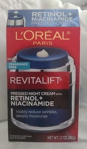 L'OREAL PARiS Revitalift Pressed Night Cream w/ Retinol + Niacinamide 1.7 oz NEW - Picture 1 of 6