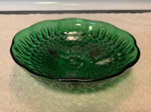 Vintage Anchor Hocking Charm Waldgrün Schuhnagel Fuß Glas Bonboniere - Bild 1 von 6