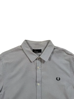 Fred Perry Mens  Blue Spot  Long Sleeve Shirt - Size Medium - Image 1 of 4