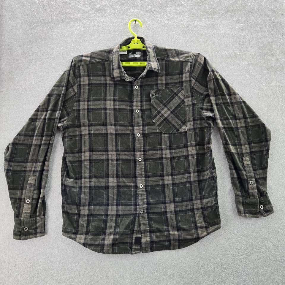 Under Armour Men Button Up Shirt XL Green Plaid Flannel Coldgear Long - Image 1 of 4