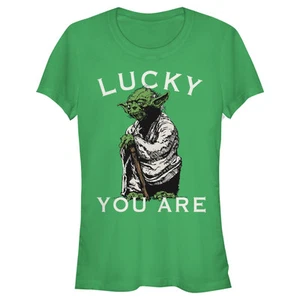 Junior's Star Wars St. Patrick's Day Yoda Lucky You Are T-Shirt - Picture 1 of 11