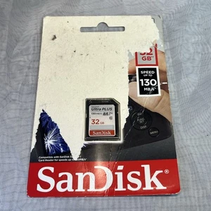 SanDisk 32 GB Ultra Plus SDHC UHS-1 Memory Card Speed up to 130 MB/s - Picture 1 of 3