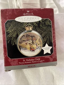 Punze Andenken Ornament Nikolaus Kreis Thomas Kinkade Weihnachtsdorf - Bild 1 von 4