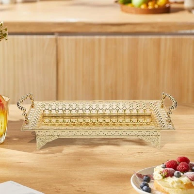 Fruit Snack Plate Food Tray with Handle Multipurpose Sturdy Fruit Plate Candy - Image 1 of 4