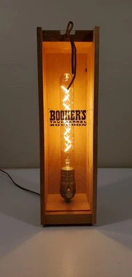 Booker’s Bourbon Box Lamp Handmade | Edison LED Bulb | Dimmer Bar Lighting - Image 1 of 4