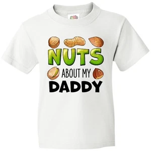 Inktastic Nuts About My Daddy Peanut, Almond, Pistachio Youth T-Shirt Dad Father - Picture 1 of 8