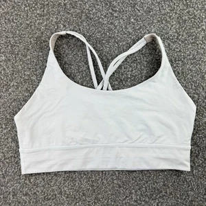 Lululemon Energy Bra Womens 14 Ivory Solid Crop Sports Yoga Gym Athletic - Picture 1 of 15