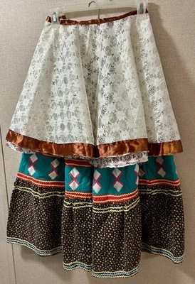 Falda de retazos vintage Seminole W 24”L 29” y capa 161/2” de largo Foto 1 de 4