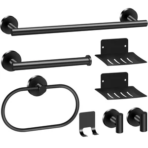 Bathroom Hardware Set of 8, Towel Racks for Bathroom Wall Mounted - Includes ... - Picture 1 of 8