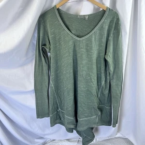 Fresh Produce Long Sleeve Front Seam Loose Asymmetric Shirt USA  Women's M Green - Picture 1 of 13